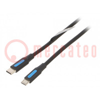 Kabel; USB 2.0; Micro-USB-B-Stecker,USB C-Stecker; vernickelt