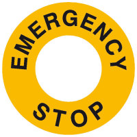 Protect - Not Aus, Text: Emergency Stop, selbstklebend, außen: 6,0, innen: 3,0 c