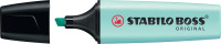 Textmarker STABILO® BOSS® ORIGINAL Pastel. Kappenmodell, Farbe des Schaftes: in Schreibfarbe, Farbe: zartes Türkis