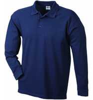 James & Nicholson Polo-Piqué Langarmshirt Herren JN022 Gr. M navy