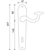 Skizze zu Posthorn hosszúpajzsos BB kilincsgarnitúra, 90 mm, antikolt sárgaréz