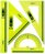 Zestaw kreślarski MemoBe by Pratel, z linijką 16cm, 4 elementy, fluorescencyjny