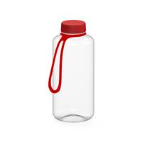 Artikelbild Drink bottle "Refresh" clear-transparent incl. strap, 1.0 l, transparent/red