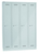 Bisley MonoBloc™ Garderobenschrank, 4 Abteile, je 1 Fach, Farbe lichtgrau