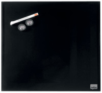 Glas-Whiteboard, magnetisch, 450 x 450 mm, Einzelhandelsverpackung, schwarz