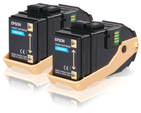 Epson AL-C9300N Double Pack Toner Cartridge Cyan 7.5kx2