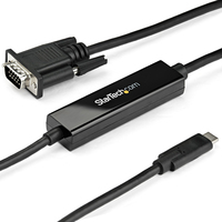 StarTech.com 3ft/1m USB C to VGA Cable - 1920x1200/1080p USB Type C to VGA Video Active Adapter Cable - Thunderbolt 3 Compatible - Laptop to VGA Monitor/Projector - DP Alt Mode ...