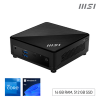 MSI Cubi 5 12M Intel Core i7 1255U Desktop PC, NUC, SFF, Mini Computer, HTPC, (16GB RAM, 512GB SSD, Windows 11 PRO), IRIS XE Graphics/ThunderBolt 4/Type C/HDMI/DisplayPort/Dual ...