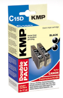 KMP C15D Druckerpatrone 2 Stück(e) Schwarz