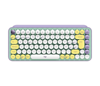 Logitech POP Keys Wireless Mechanical Keyboard With Emoji Keys klawiatura RF Wireless + Bluetooth QWERTY Hiszpański Miętowy, Fioletowy, Biały, Żółty