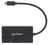 Manhattan USB-C Dock/Hub, Ports (x3): DVI-I, HDMI and VGA Ports, Note: Only One Port can be used at a time, External Power Supply Not Needed, Cable 10cm, Black, Three Year Warra...