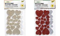folia Sticker en mousse à paillettes Coeurs I rouge/argent (57905063)