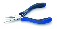 product - schmitz electronic snipe nose pliers ESD straight, long, serrated jaws - 6.1/8"