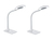 LED Schreibtischlampen 2er Set Weiß flexibel mit Lupe, 3fach Dimmer