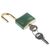 ABUS Messing Vorhängeschloss mit Schlüssel Grün gleichschließend, Bügel-Ø 6mm x 23mm