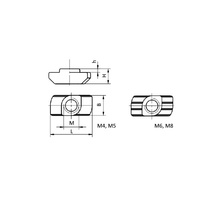 Hammermutter Nut 10 M4 Steg 3mm für Aluprofile 40, 45, 50, 60, 90 mm