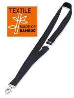 Durable Eco-Friendly Textile Lanyard 20 - Black - Pack of 10