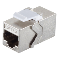 STP CAT6a Gigabit Netwerk Keystone voor Patchpaneel - RJ45 (v) naar RJ45 (v) - Zwart