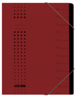 ELBA Ordnungsmappe "chic" A4, 12 Fächer, mit Spanngummi, aus 450 g/m² Karton (RC), bordeaux
