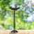 Relaxdays Vogeltränke Gusseisen, Gartendeko antiker Stil, Vogelfutterstelle für Wildvögel, stehend, 40 cm hoch, bronze
