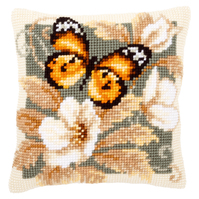 Cross Stitch Kit: Cushion: Black & Orange Butterfly