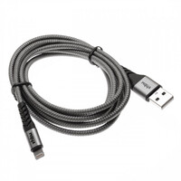 2in1 datakabel USB 2.0 naar Lightning, nylon, 1,80m, grijs