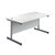 First Single Rectangular Desk 1400x800mm White/Silver KF803393