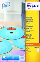 Avery Full Face CD/DVD Matt Label 117mm Diameter 2 Per A4 Sheet (Pack 50 Labels)