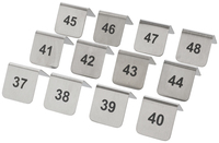 Tischnummernaufsteller glänzend; 5.2x4 cm (BxH); silber; Prägung 37–48