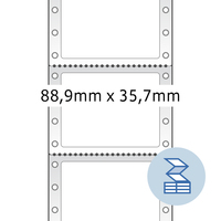 Computeretiketten endlos 88,9 x 35,7 mm, 1-bahnig, weiß, permanent haftend