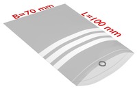 PE-Druckverschlussbeutel mit Beschriftungsfeld, 70 x 100 mm, 50 µ, transparent