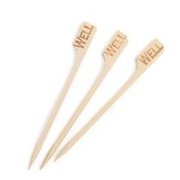 Bamboo Steak Markers for Well Cooked Meat 90mm in Height - Pack of 100