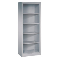 Büroregal mit 4 Einlegeböden Bücherregal Standregal Aktenregal 195x70x40 cm, RAL 9006 Weißaluminium