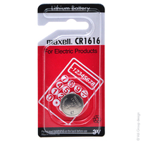 Blister(s) x 1 Pile bouton lithium blister CR1616 MAXELL 3V 55mAh