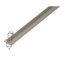 U-Profil f.Spanplatten 16/19 mm, Alu silber elox., LxBxS 1000 x 19 x 15 x 1,5 mm