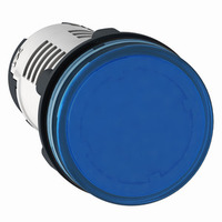 Runde Meldeleuchte Ø22, blau, integrierte LED 230-240V, Schraubklemmen