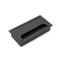 Emuca Pasacables para mesa Quadrum, rectangular, 159x80mm, para encastrar, Aluminio, Pintado negro
