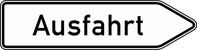 Verkehrszeichen VZ 333.1-20 Ausfahrt von anderen Straßen außerhalb, der Autobahn (in weiß) 500 x 2000, 2mm flach RA 1