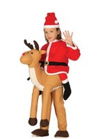 Disfraz de Papá Noel montando Reno para niños 7-9A