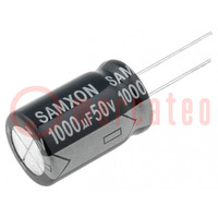 Capacitor: electrolytic; low ESR; THT; 1000uF; 50VDC; Ø16x25mm