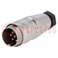 Connector: M16; plug; male; soldering; for cable; PIN: 7; 5A; 300V