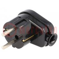 Connector: AC supply; male; plug; 2P+PE; 230VAC; 16A; black; PIN: 3