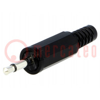 Plug; Jack 2,5mm; male; mono; ways: 2; straight; for cable; 4mm