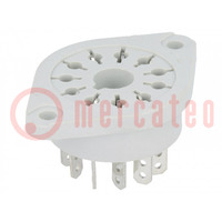 Socket; PIN: 11; 10A; 250VAC; on panel; for soldering; Series: R15