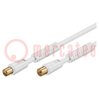 Cable; 75Ω; 5m; blanco