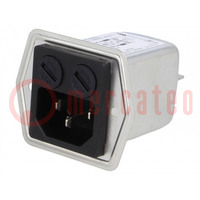 Connector: AC supply; socket; male; 6A; 250VAC; IEC 60320; C14 (E)