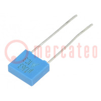 Capacitor: polyester; 0.1uF; 40VAC; 63VDC; 5mm; ±5%; 7.3x6.5x2.5mm