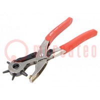 Pliers; for making holes in leather, fabrics and plastics