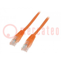 Patch cord; U/UTP; 5e; filo; CCA; PE; arancione; 5m; 26AWG