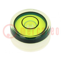 Spirit level; H: 8mm; Ømount.hole: 15mm; plastic; Body: white